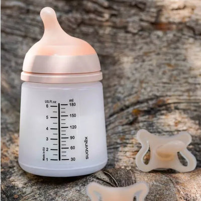 Kit Mamadeira Anticólica e Chupeta Suavinex Zero.Zero 180ML Medium - Sistema Completo e Integrado
